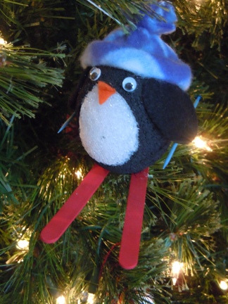 skiing penguin christmas craft